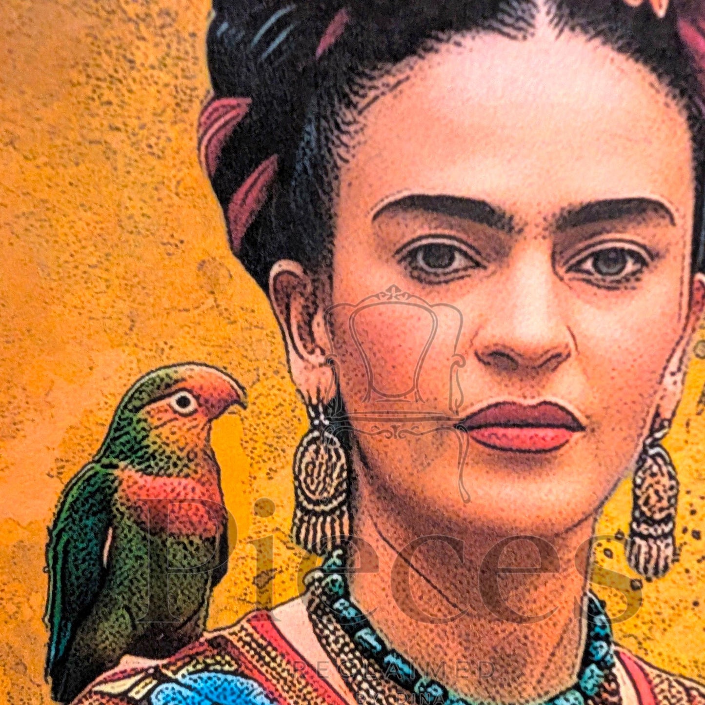 Frida Kahlo Decoupage Paper | Mexican Folk Art Tissue Paper for Crafts, Home Decor, and  Wall Art. Bring vibrant Mexican folk art into your creative projects with this stunning Frida Kahlo Decoupage Paper. Designed as a high-quality tissue paper, this 8.5 by 11-inch sheet features a captivating depiction of the iconic artist, perfect for adding a touch of retro elegance and modern flair to your home decor, crafts, and DIY masterpieces. Mexican folk wall art. Frida print. Frida Kahlo wall art