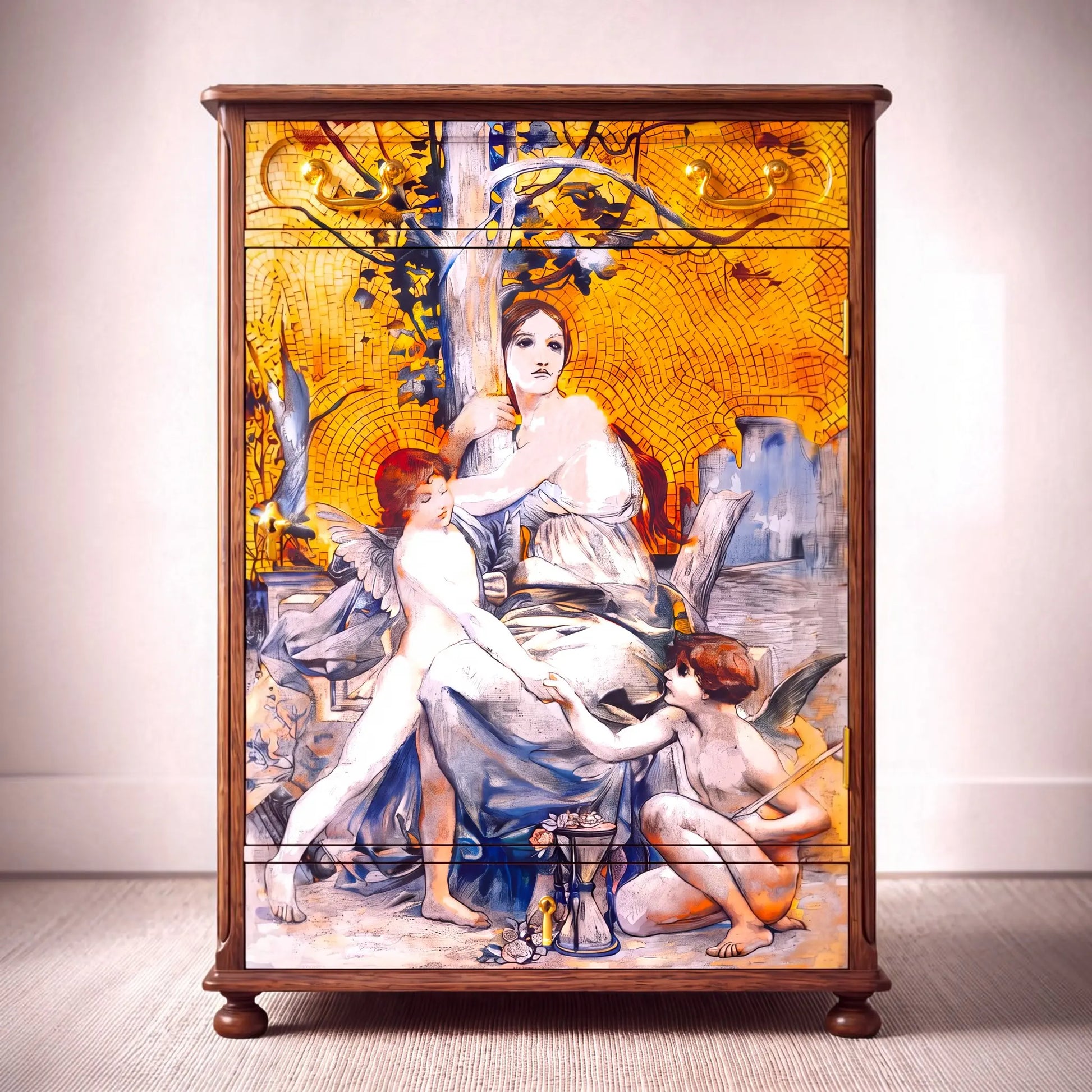 Allegory of Time 1896 by Luc-Olivier Merson Decoupage Paper | Vintage Art Furniture Reproduction Pieces Reclaimed