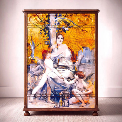 Allegory of Time 1896 by Luc-Olivier Merson Decoupage Paper | Vintage Art Furniture Reproduction Pieces Reclaimed
