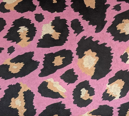 Pieces Reclaimed pink leopard print decoupage tissue paper with black and tan spots for furniture upcycling