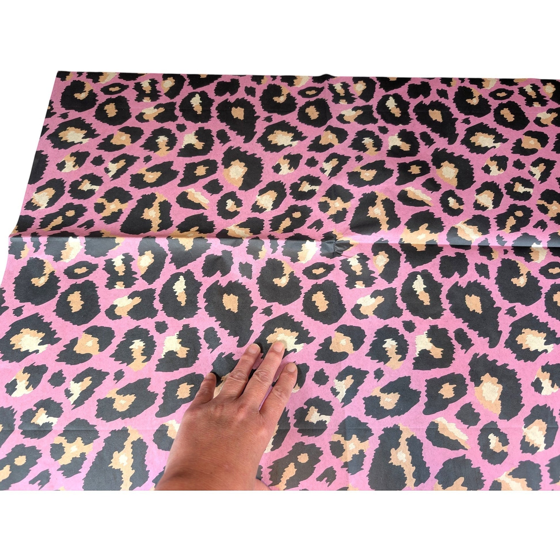 Pieces Reclaimed pink leopard print decoupage tissue paper for furniture upcycling and mixed media art projects