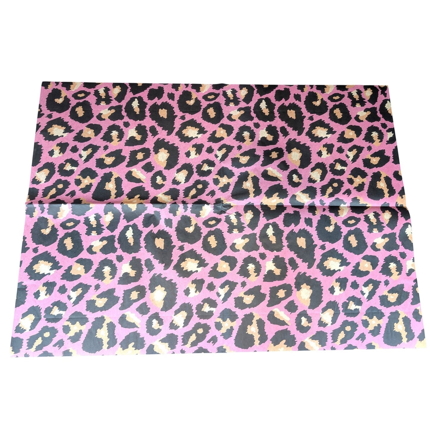 Pieces Reclaimed pink leopard print tissue paper for decoupage, furniture upcycling, and mixed media art projects.