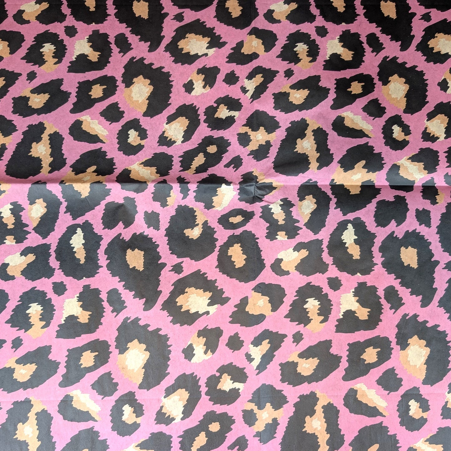 Pieces Reclaimed pink leopard print decoupage tissue paper for furniture upcycling and mixed media art projects