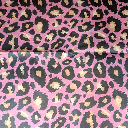 Pieces Reclaimed pink leopard print decoupage tissue paper for furniture upcycling and mixed media art projects