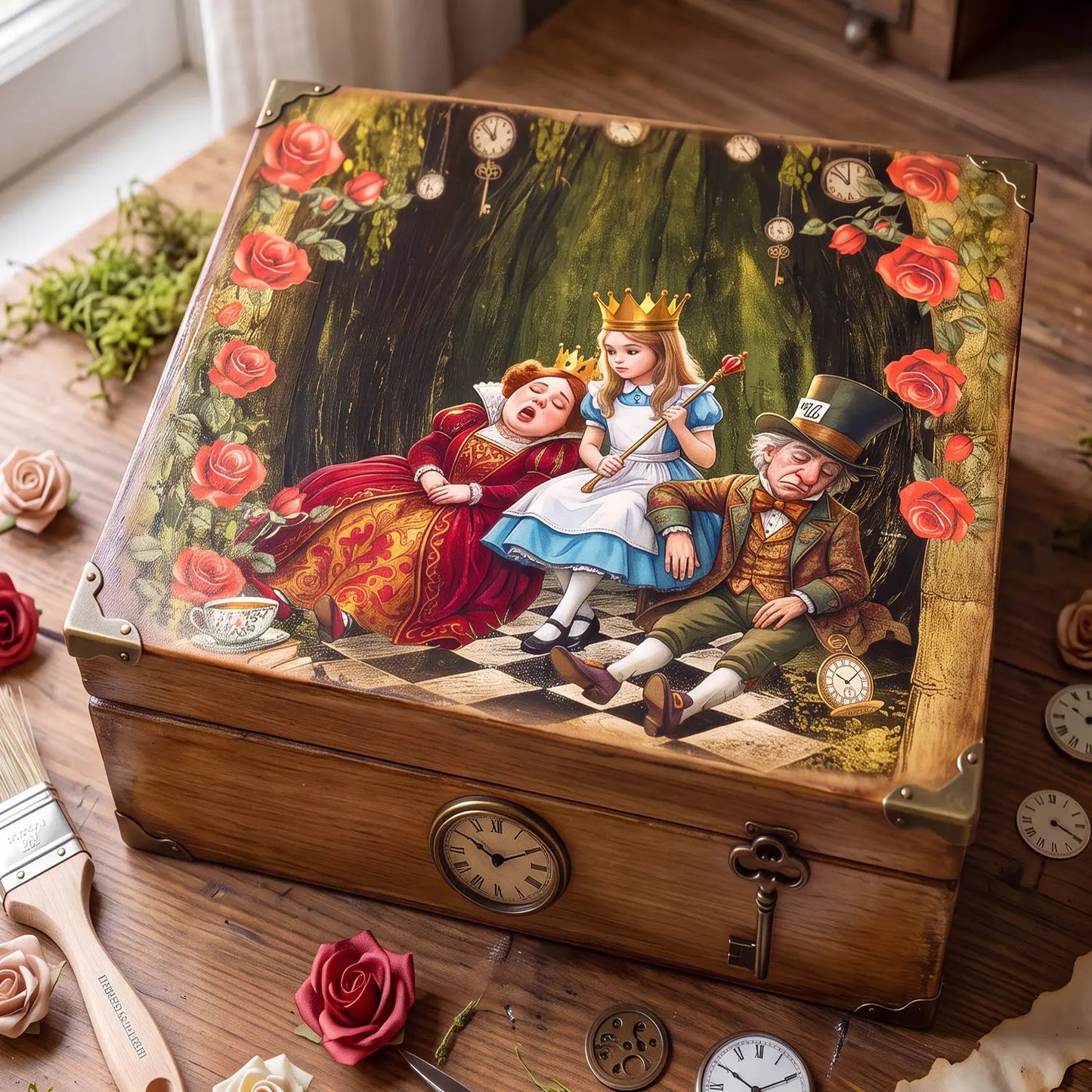 Alice in Wonderland Decoupage Paper | Queen of Hearts I Mad Hatter I Whimsical Craft Tissue for DIY Projects and Fantasy Decor