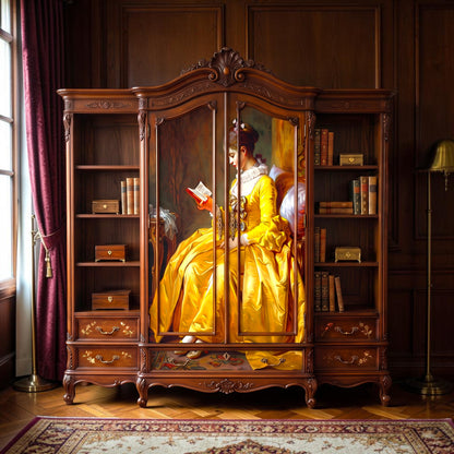 Decoupage Paper of Lady in Yellow Reading a Book: Vintage Art Reproduction for Furniture, DIY Decor & Mixed Media