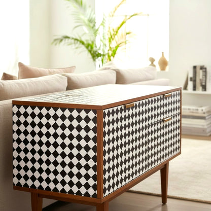 Furniture  Decoupage Paper: Black and White Diamond  Pattern