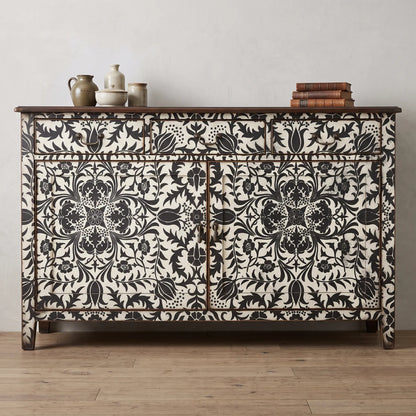 Decoupage Paper - Black and White Damask Tissue Paper for Furniture Upcycling Pieces Reclaimed