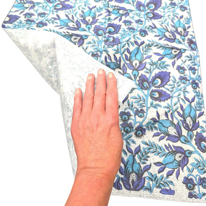 Decoupage Paper featuring a classic Chinoiserie Blue and White Floral design. 