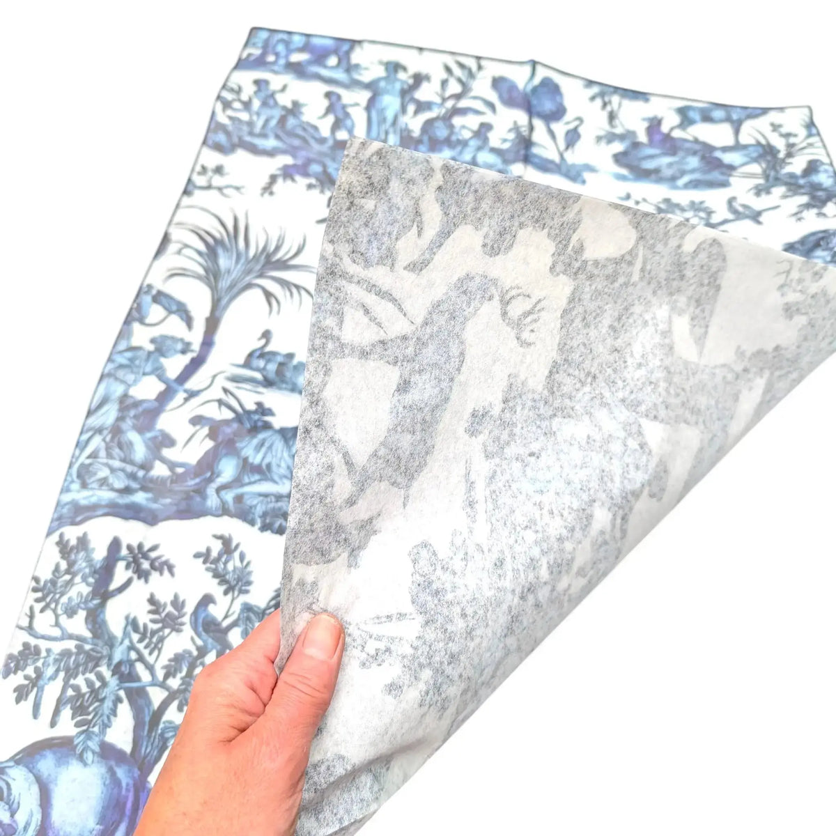 Decoupage Paper TOILE de JOUY Blue Vintage Tissue Paper for Furniture Upcycling and DIY Craft Projects